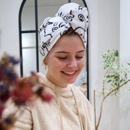 lotta curls Turban za lase - black/white
