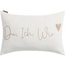 SILVRETTA Housse de Coussin « du ich wir », blanc brut