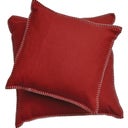 SYLT - Coussin Uni avec Ourlet Décoratif | 50x50 cm, rouge chine