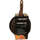 Frying Pan Set Wood / Marbled Look - 3 Pieces